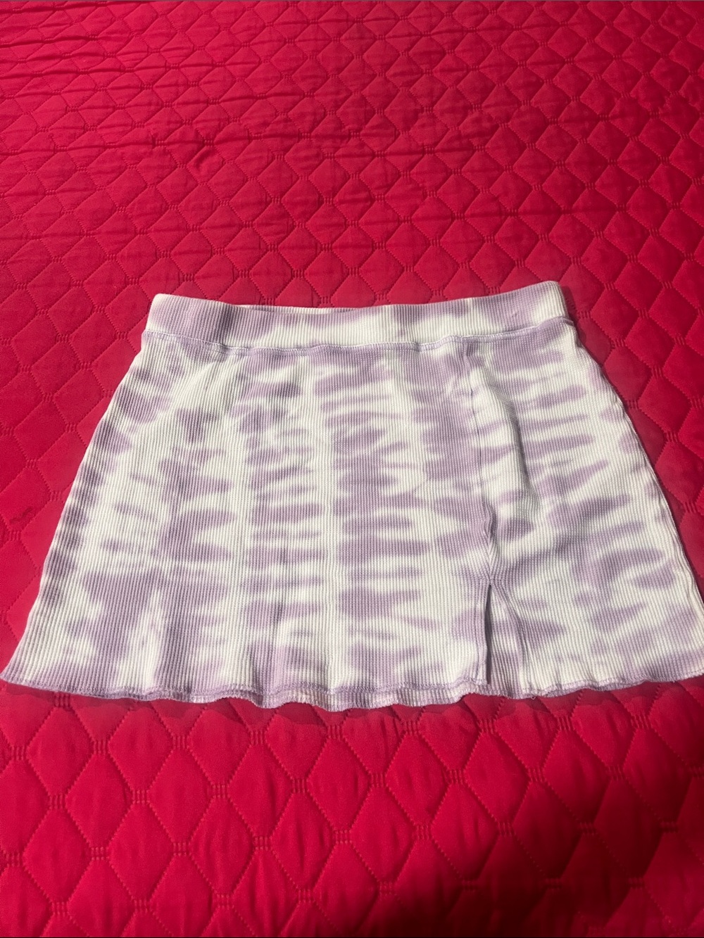 Women's Lavender Tie-Dye Ribbed Skirt by PAC